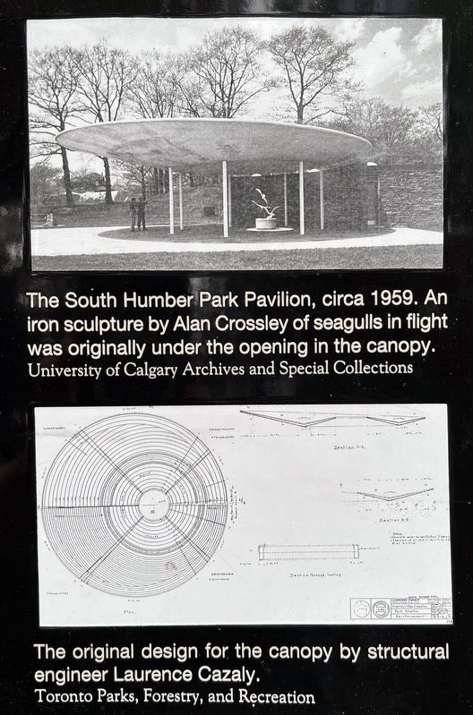 South Humber Park Pavilion marker photos and captions detail (right) image. Click for full size.