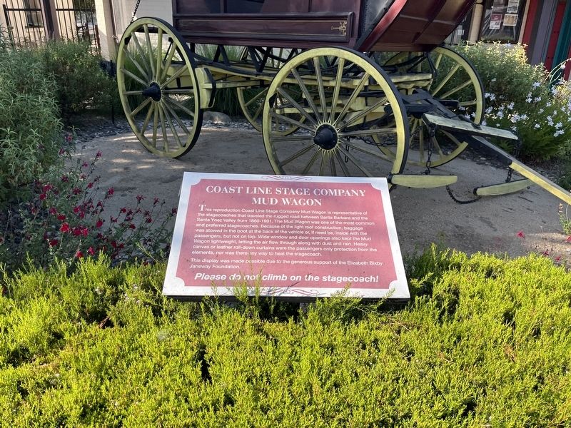 Coast Line Stage Company Mud Wagon Marker image. Click for full size.