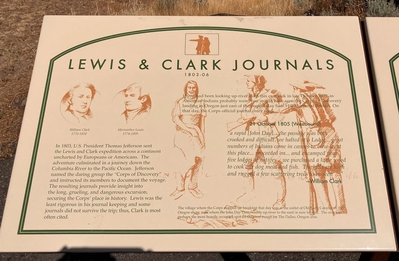 Lewis & Clark Journals Marker, Panel 1. Click for full size. Lewis & Clark Journals Marker, Panel 1 image. Click for full size.