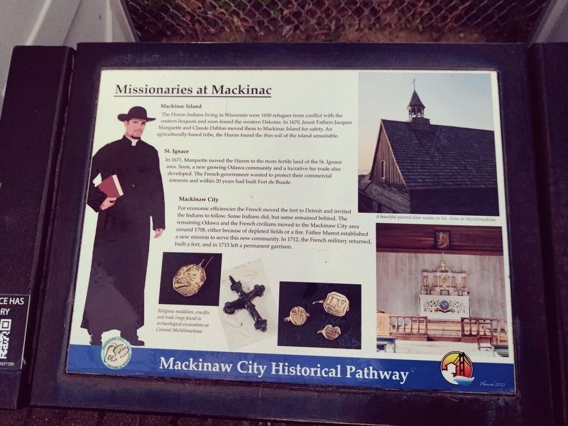 Missionaries at Mackinac Marker. Click for full size. Missionaries at Mackinac Marker image. Click for full size.
