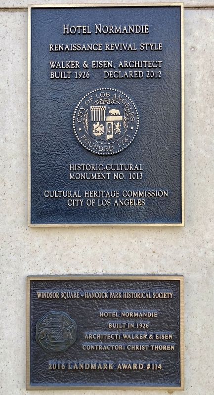 Hotel Normandie Marker. Click for full size. Hotel Normandie Marker image. Click for full size.