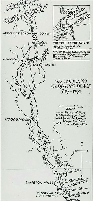The Toronto Carry Place 1619-1793, by C.W. Jeffries, 1933 image. Click for full size.
