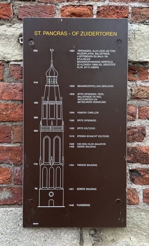 St. Pancras- of Zuidertoren / St. Pancras- or Southern Tower Marker image. Click for full size.