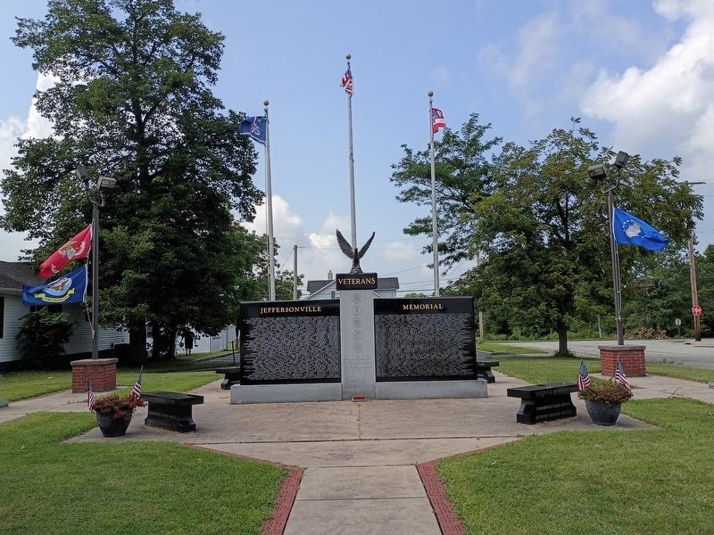 Jeffersonville Veterans Memorial Marker. Click for full size. Jeffersonville Veterans Memorial Marker image. Click for full size.
