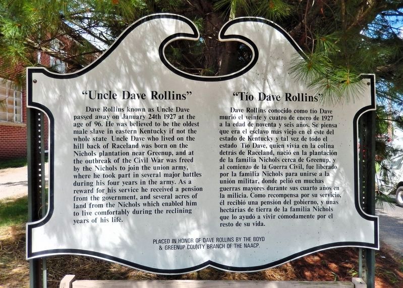 Uncle Dave Rollins/Tío Dave Rollins Marker. Click for full size. Uncle Dave Rollins/Tío Dave Rollins Marker image. Click for full size.