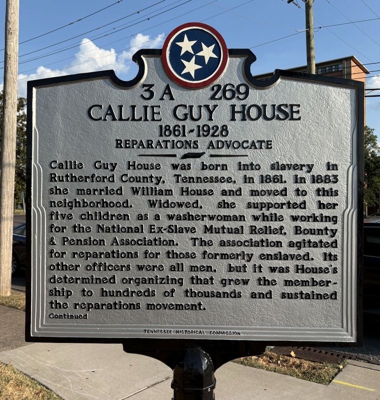 Callie Guy House Marker image. Click for full size.