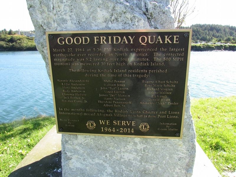 Good Friday Quake Marker. Click for full size. Good Friday Quake Marker image. Click for full size.