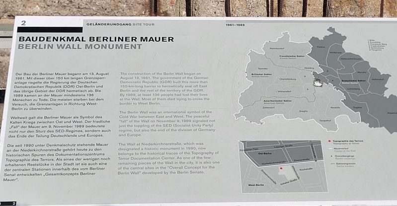 Baudenkmal Berliner Mauer / Berlin Wall Monument. Click for full size. Baudenkmal Berliner Mauer / Berlin Wall Monument image. Click for full size.