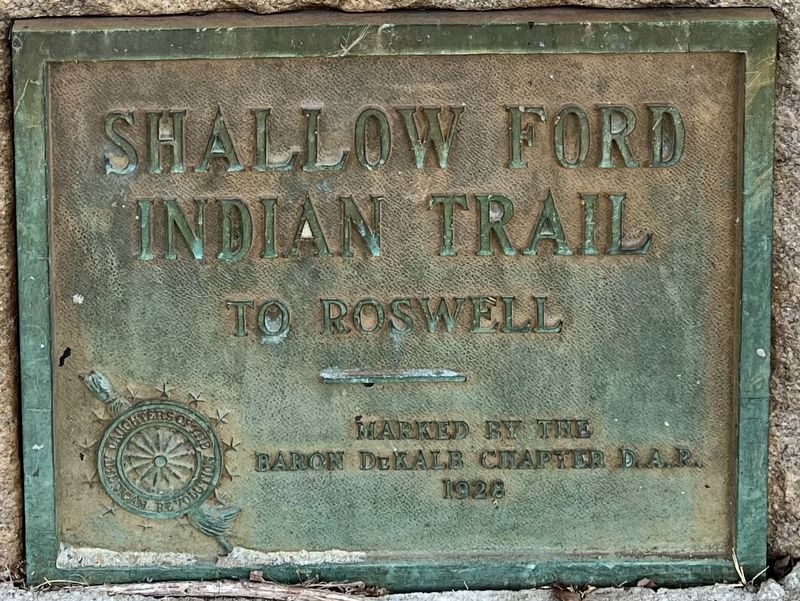 Shallow Ford Indian Trail Marker. Click for full size. Shallow Ford Indian Trail Marker image. Click for full size.