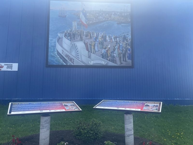 Irony of History: England, First Nation to Salute the Acadian Flag Marker image. Click for full size.