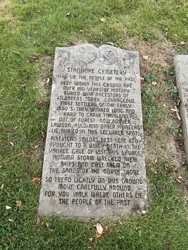Stanhope Cemetery Marker. Click for full size. Stanhope Cemetery Marker image. Click for full size.