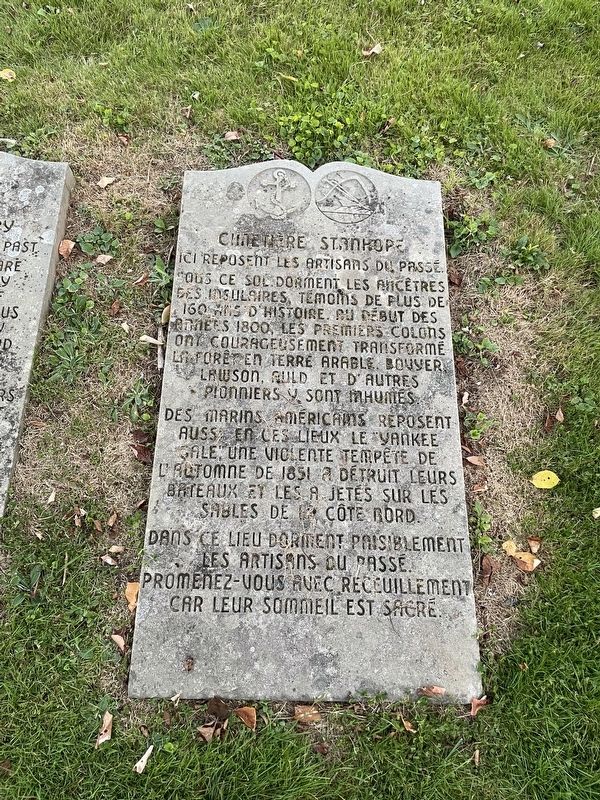 Stanhope Cemetery Marker. Click for full size. Stanhope Cemetery Marker image. Click for full size.