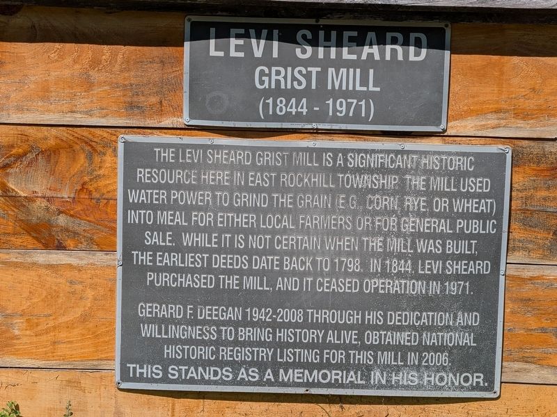 Levi Sheard Grist Mill Marker. Click for full size. Levi Sheard Grist Mill Marker image. Click for full size.