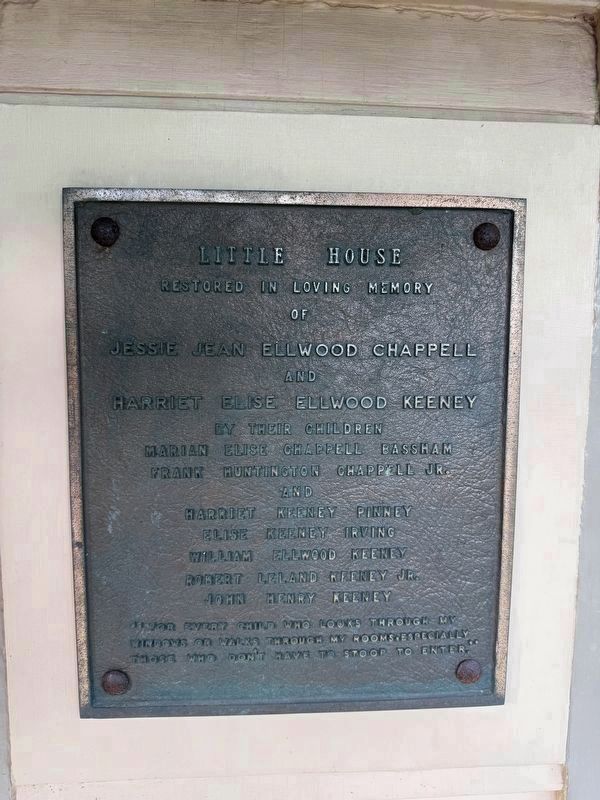 The Little House Porch Marker. Click for full size. The Little House Porch Marker image. Click for full size.