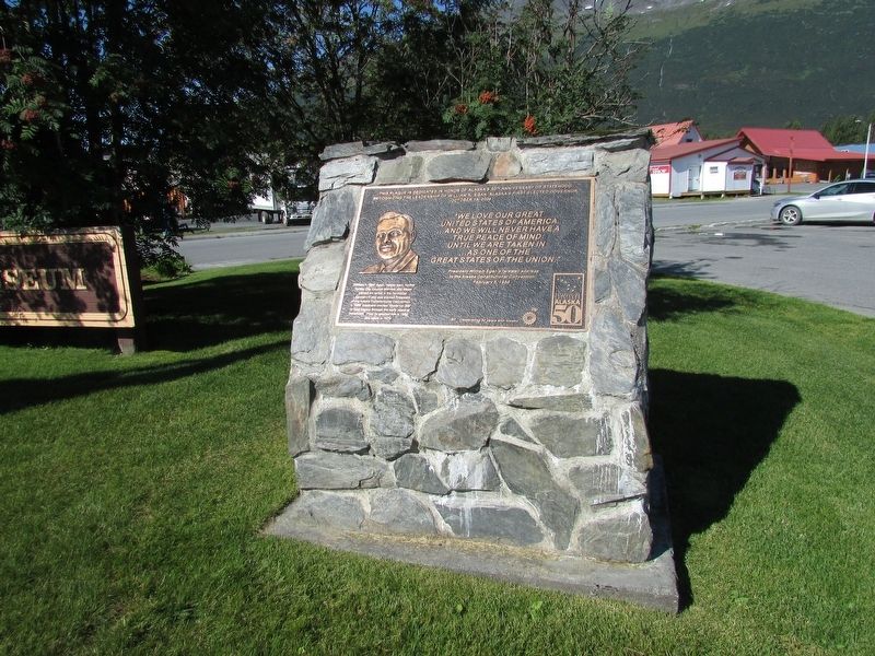 Alaska’s 50th Anniversary Marker. Click for full size. Alaska’s 50th Anniversary Marker image. Click for full size.