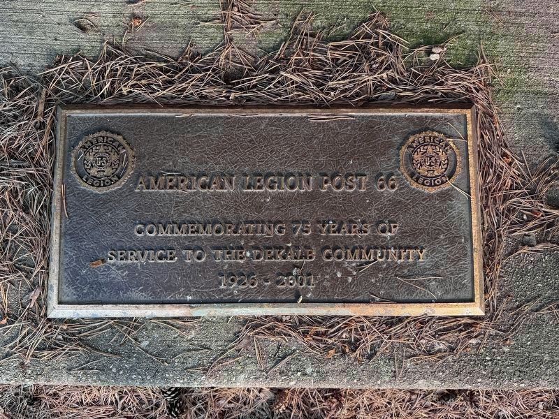 American Legion Post 66 Commemorative Plaque. Click for full size. American Legion Post 66 Commemorative Plaque image. Click for full size.