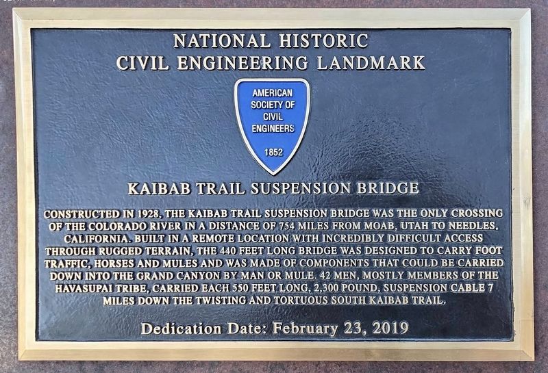 Kaibab Trail Suspension Bridge Marker image. Click for full size.