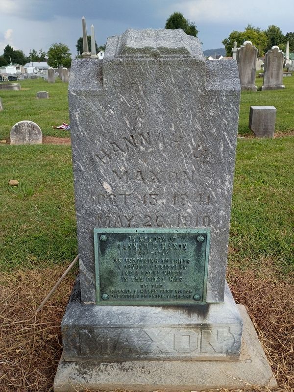 Hannah U. Maxon Marker. Click for full size. Hannah U. Maxon Marker image. Click for full size.
