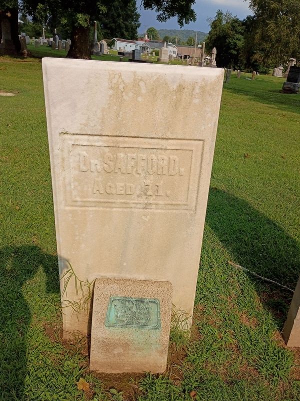 Dr. Jonas Safford Marker. Click for full size. Dr. Jonas Safford Marker image. Click for full size.