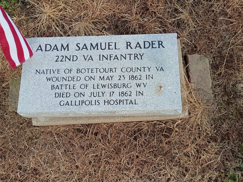 Adam Samuel Rader Marker. Click for full size. Adam Samuel Rader Marker image. Click for full size.