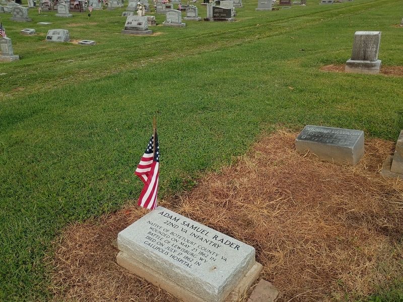 Adam Samuel Rader Marker. Click for full size. Adam Samuel Rader Marker image. Click for full size.