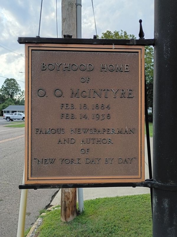 Boyhood Home of O. O. Mcintyre Marker. Click for full size. Boyhood Home of O. O. Mcintyre Marker image. Click for full size.