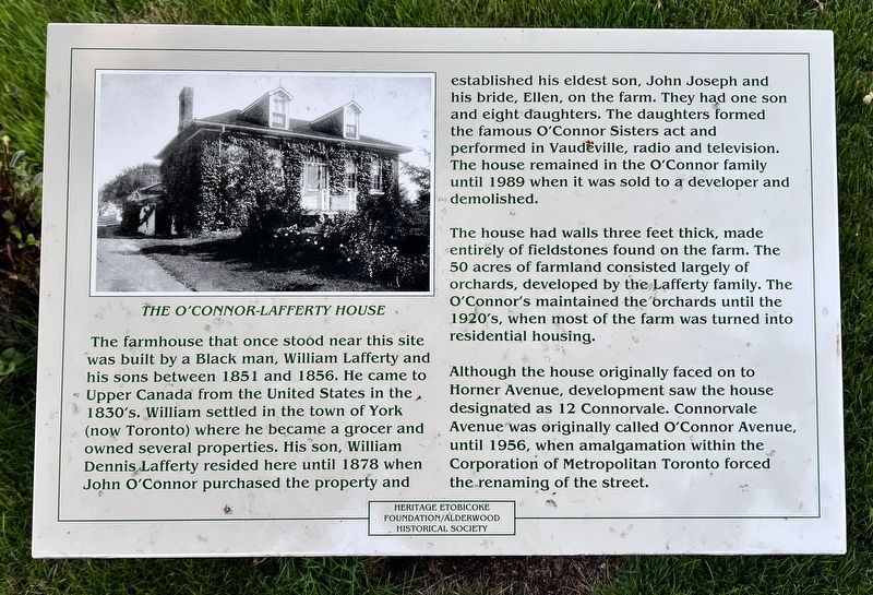 The O’Connor-Lafferty House Marker. Click for full size. The O’Connor-Lafferty House Marker image. Click for full size.