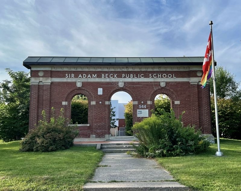 Sir Adam Beck School and the Summer of 36 Marker. Click for full size. Sir Adam Beck School and the Summer of 36 Marker image. Click for full size.