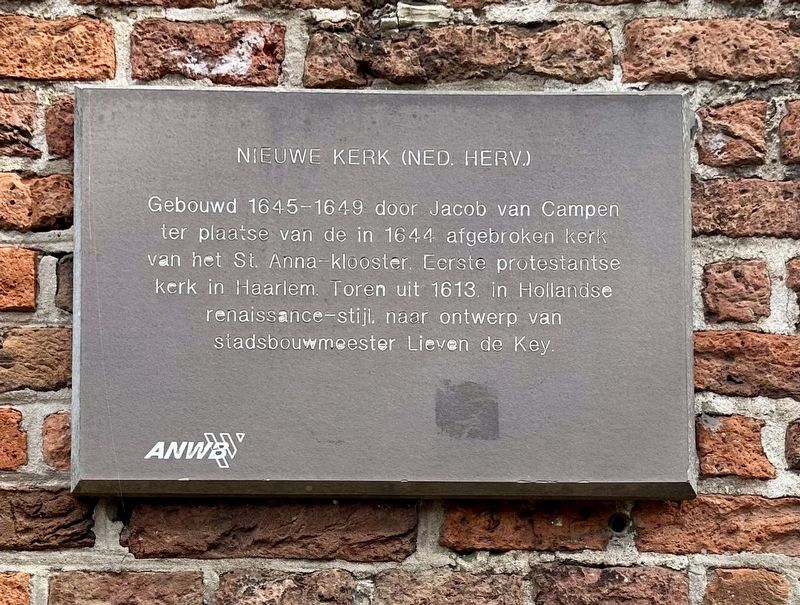 Nieuwe Kerk (Ned. Herv.) / “New Church” (Dutch Reformed) Marker. Click for full size. Nieuwe Kerk (Ned. Herv.) / “New Church” (Dutch Reformed) Marker image. Click for full size.