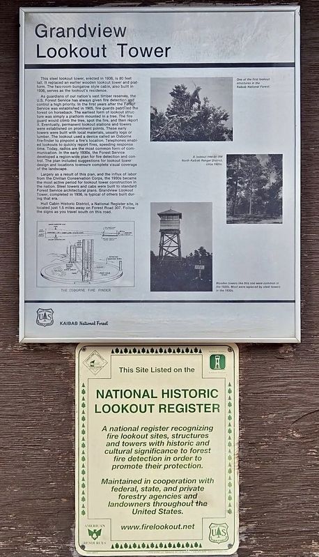 Grandview Lookout Tower Marker. Click for full size. Grandview Lookout Tower Marker image. Click for full size.