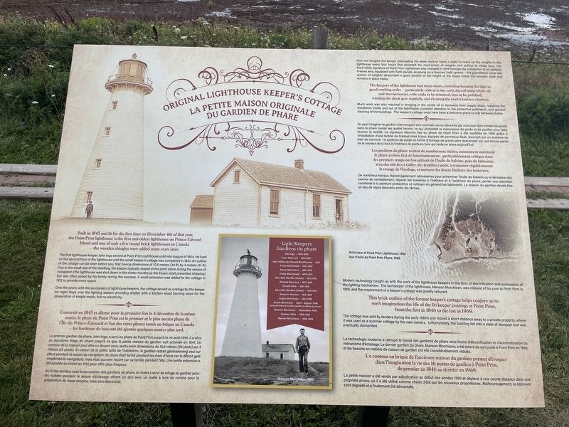 Original Lighthouse Keeper's Cottage Marker. Click for full size. Original Lighthouse Keeper's Cottage Marker image. Click for full size.