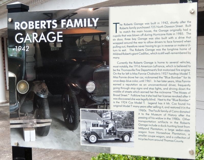 Roberts Family Garage Marker. Click for full size. Roberts Family Garage Marker image. Click for full size.