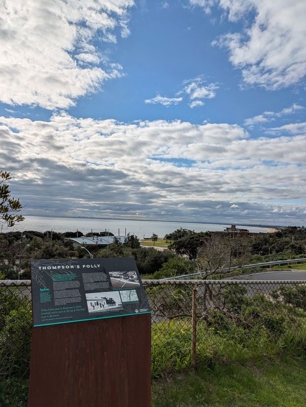 Thompson's Folly Marker at the top of the hill image. Click for full size.