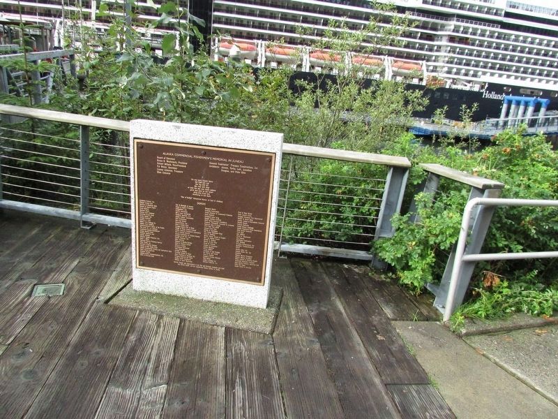 Alaska Commercial Fishermen's Memorial in Juneau Marker. Click for full size. Alaska Commercial Fishermen's Memorial in Juneau Marker image. Click for full size.