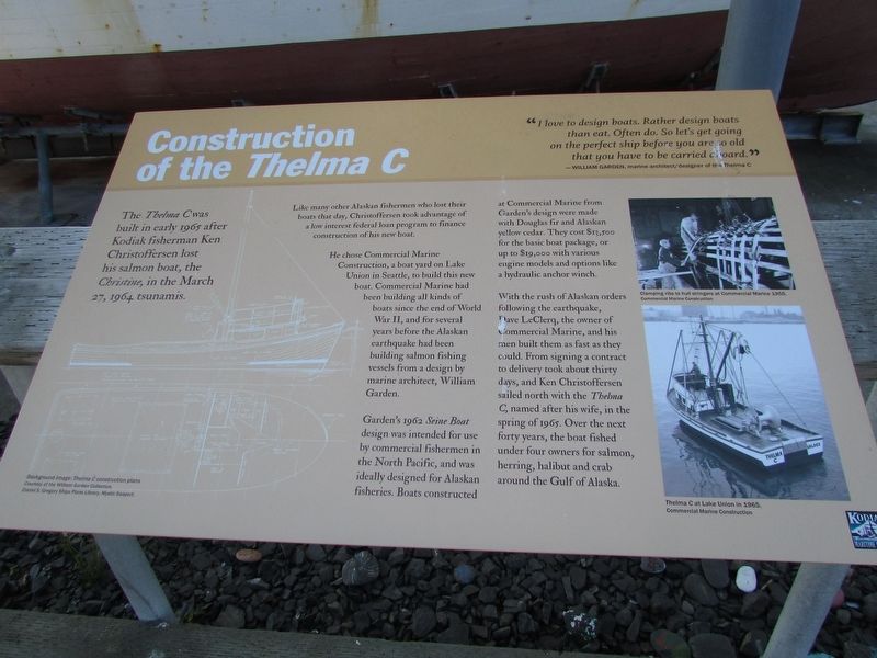 Construction of the Thelma C Marker. Click for full size. Construction of the Thelma C Marker image. Click for full size.