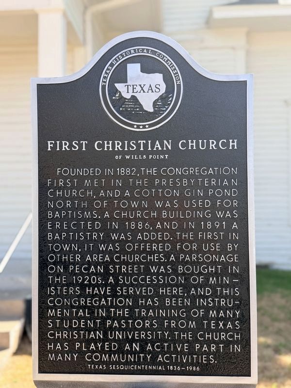 First Christian Church of Wills Point Marker. Click for full size. First Christian Church of Wills Point Marker image. Click for full size.