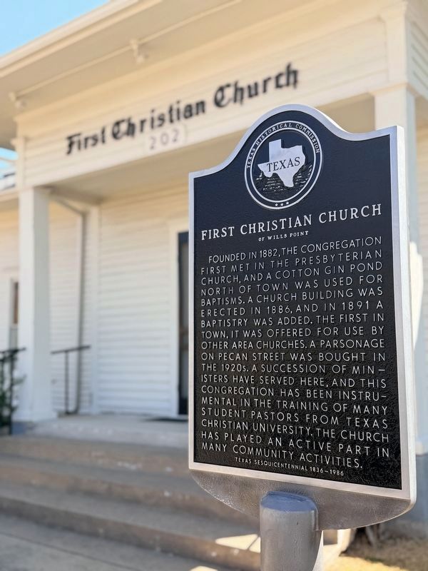 First Christian Church of Wills Point Marker. Click for full size. First Christian Church of Wills Point Marker image. Click for full size.