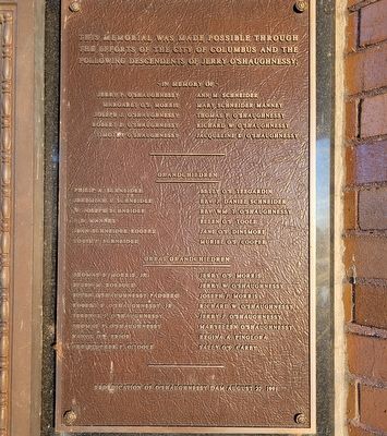 O’Shaughnessy Family Plaque. Click for full size. O’Shaughnessy Family Plaque image. Click for full size.