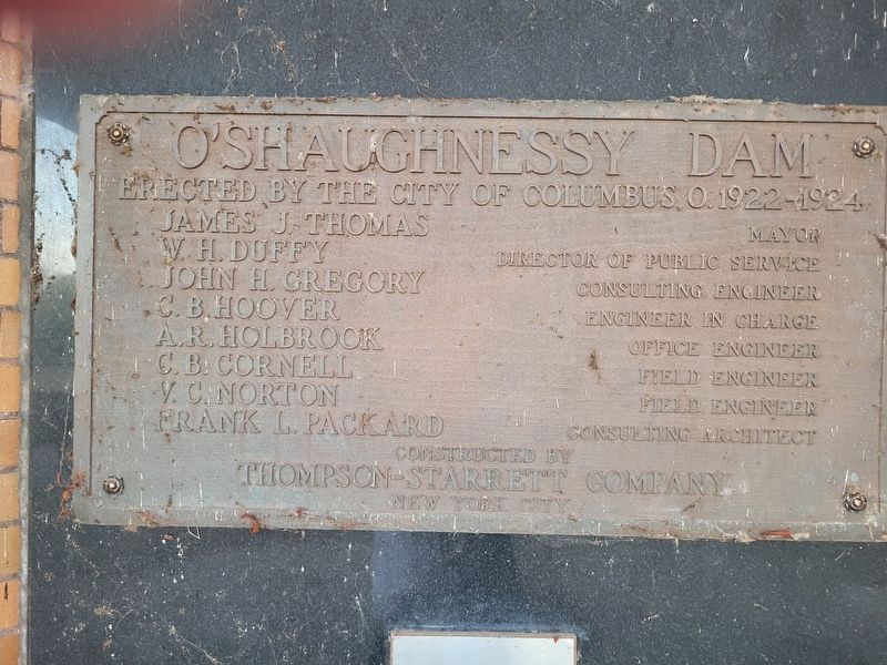 Original Builder’s Plate for the Dam and Bridge. Click for full size. Original Builder’s Plate for the Dam and Bridge image. Click for full size.