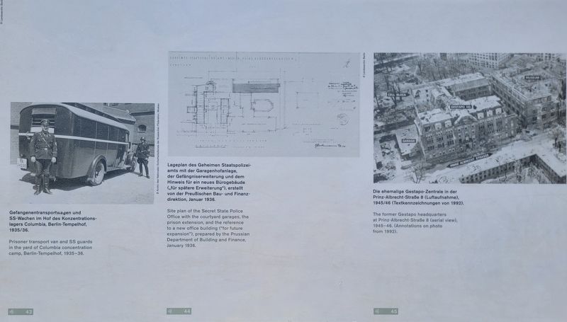 Haupteinfahrt der Gestapo-Zentrale / Main Driveway to Gestapo Headquarters Marker image. Click for full size.
