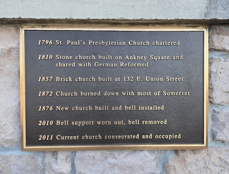 St. Paul's Presbyterian Church Marker image. Click for full size.