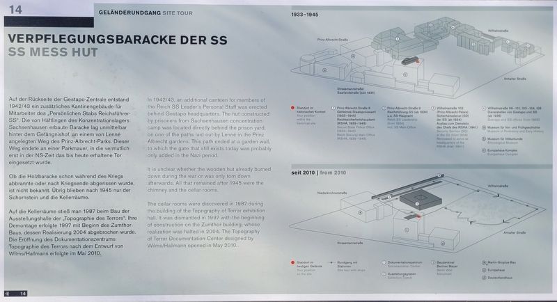 Verpflegungsbaracke der SS / SS Mess Hut Marker image. Click for full size.