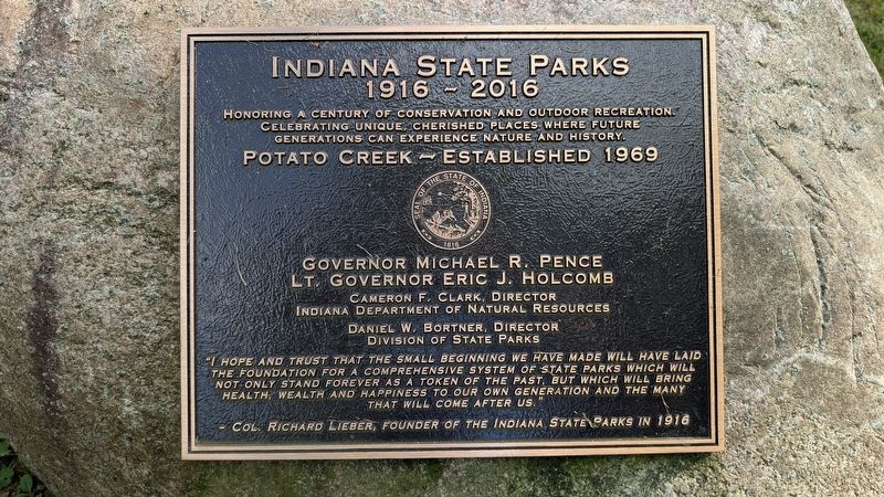Centennial Plaque at Potato Creek State Park image. Click for full size.