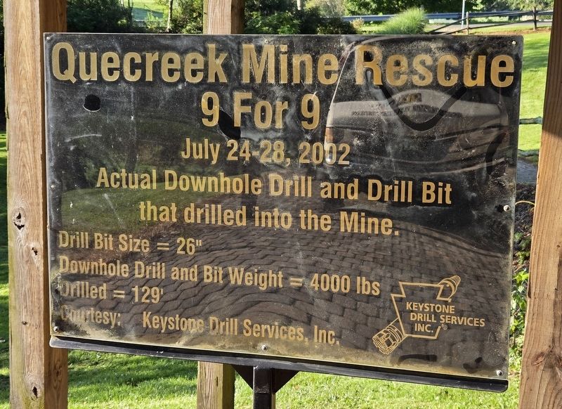 Quecreek Mine Rescue 9 For 9 Marker. Click for full size. Quecreek Mine Rescue 9 For 9 Marker image. Click for full size.