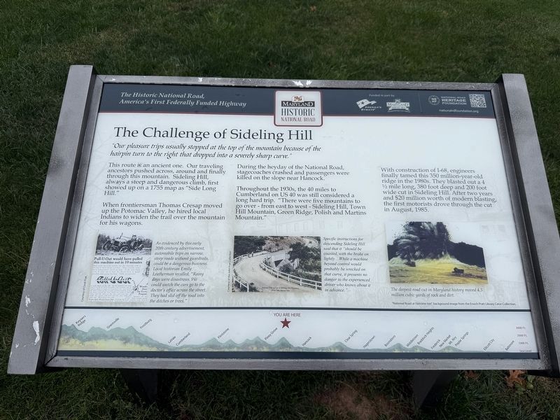 The Challenge of Sideling Hill Marker image. Click for full size.