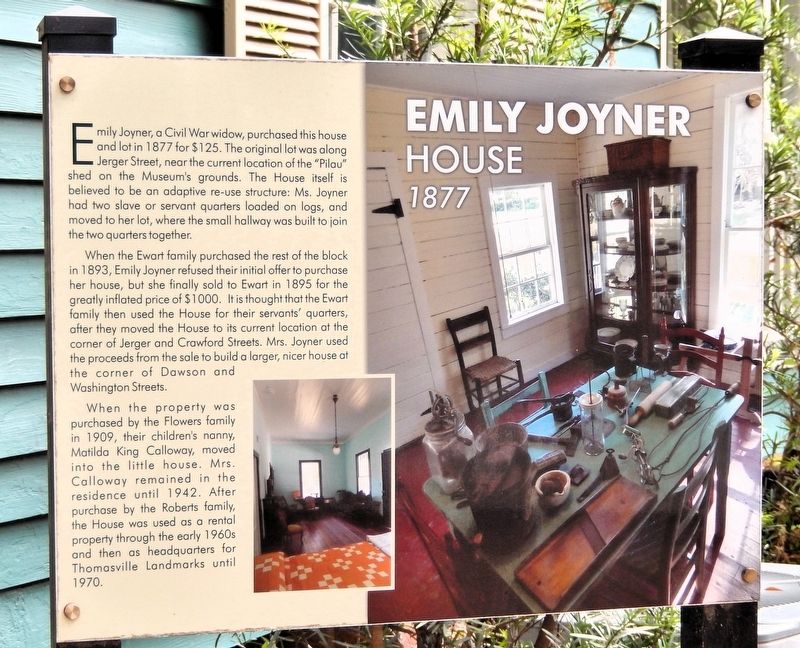 Emily Joyner House Marker. Click for full size. Emily Joyner House Marker image. Click for full size.