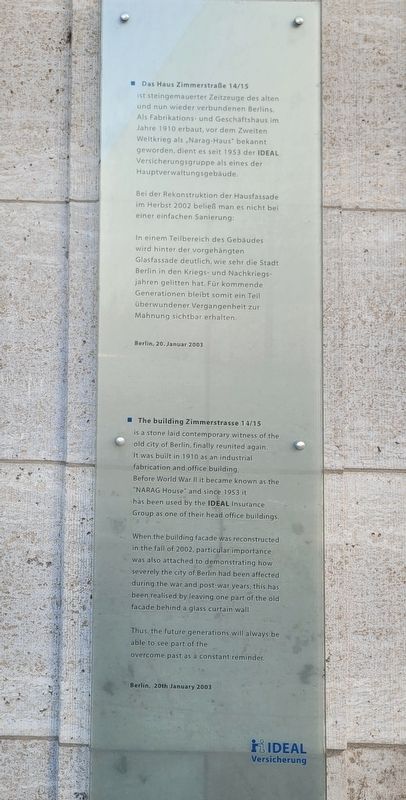 Zimmerstraße 14/15 Marker. Click for full size. Zimmerstraße 14/15 Marker image. Click for full size.