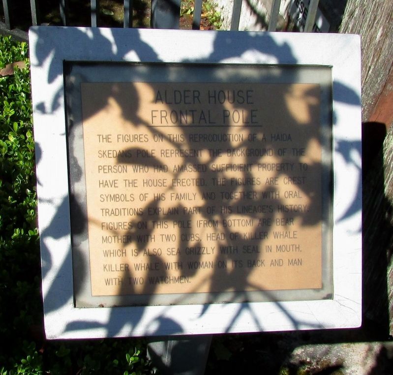 Alder House Frontal Pole Marker. Click for full size. Alder House Frontal Pole Marker image. Click for full size.