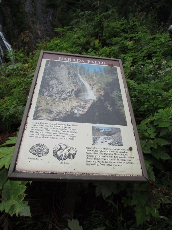 Narada Falls Marker. Click for full size. Narada Falls Marker image. Click for full size.