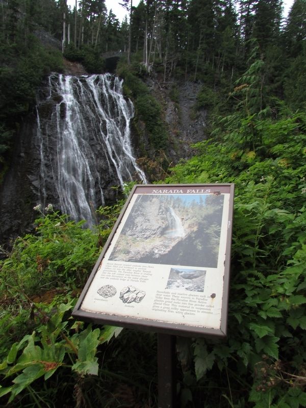 Narada Falls Marker. Click for full size. Narada Falls Marker image. Click for full size.